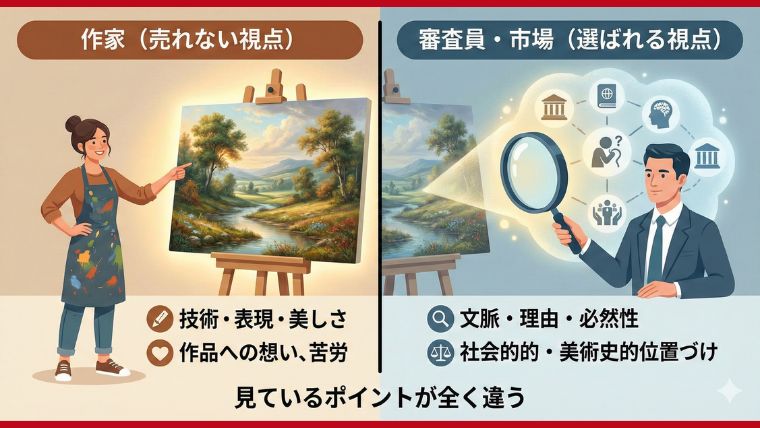 審査員(評価者)が見ているもの vs 作家が見せたいもの