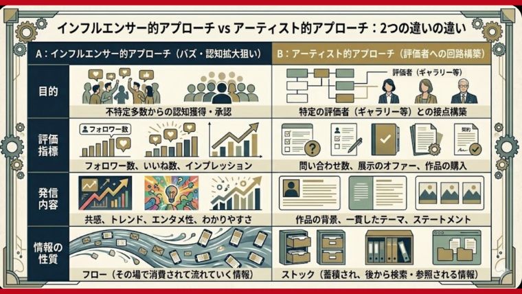 インフルエンサー的アプローチとアーティスト的アプローチ2つの違い