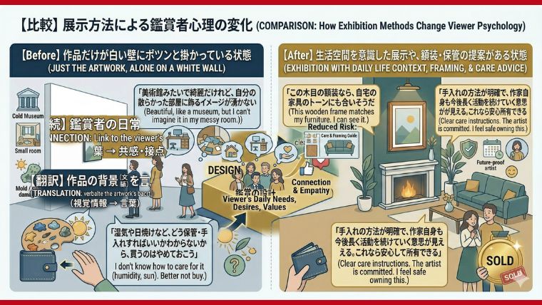 展示方法による鑑賞者心理の変化
