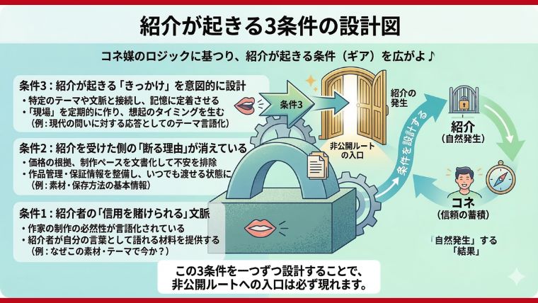 紹介の発生（非公開ルートの入口）